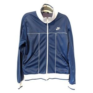 Nike Vintage 1980's Track Jacket Blue and White Activewear